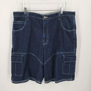 Phys.Sci Denim Shorts Mens 38 Jean Cargo Jorts Y2K Baggy